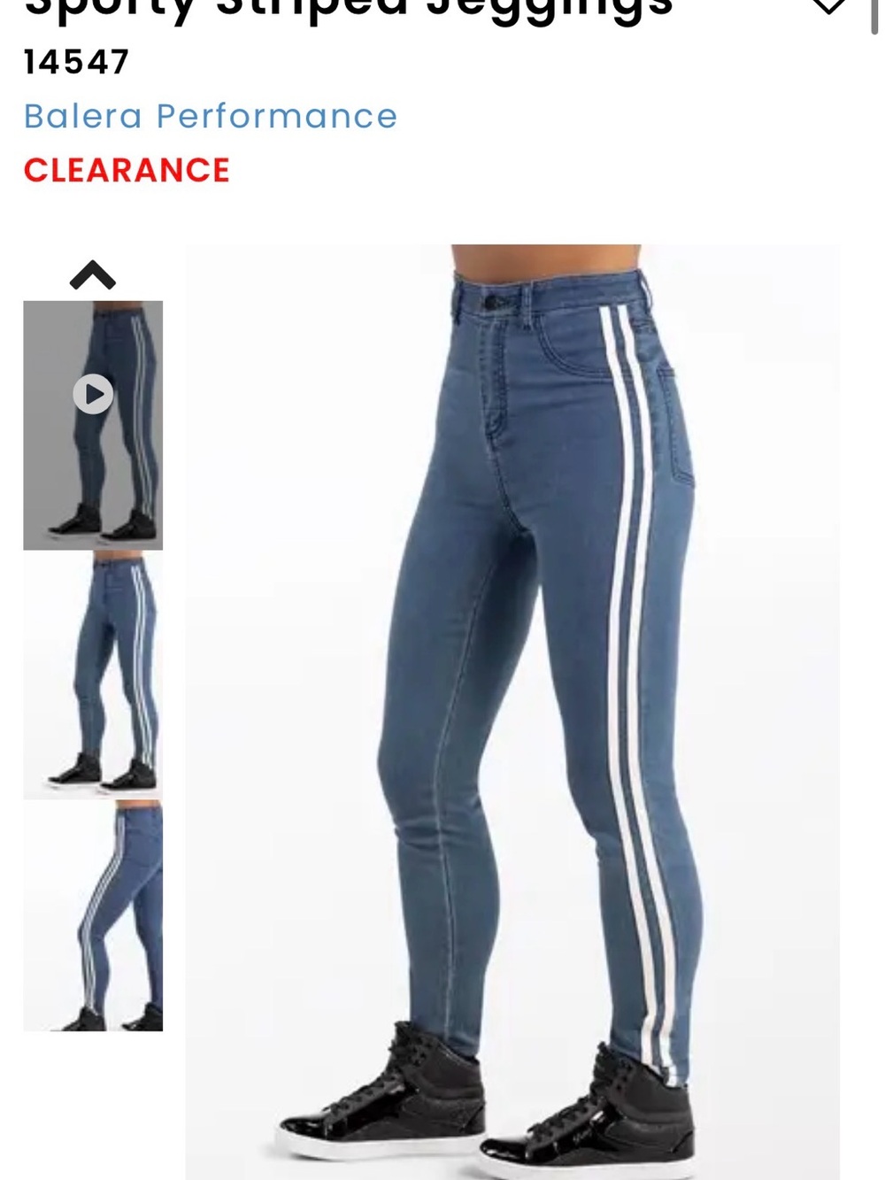 Brand New Balera Sporty Striped Dance Jeggings Child Large (14)